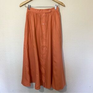 Vintage Silk Liz Claiborne Salmon Colored Button Down Skirt